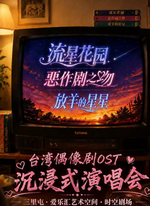 《流星花园》《恶作剧之吻》《放羊的星星》台湾偶像剧OST沉浸式演唱会海报